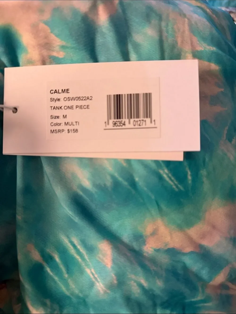 Johnny Was Calme Aqua Keys Turquoise Tie Dye One Piece Tank Swimsuit $158